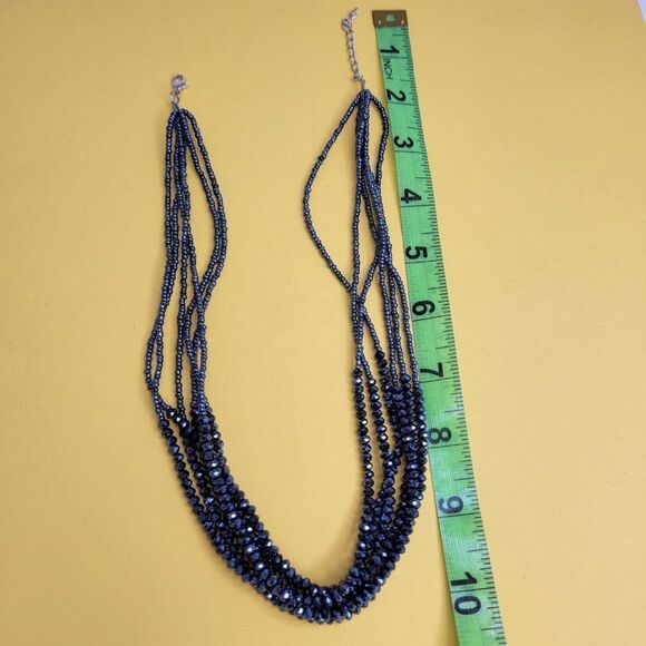 Multistrand Bead Choker Bib Necklace - Picture 8 of 9